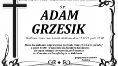 Zmarł Adam Grzesik. Żył 75 lat.