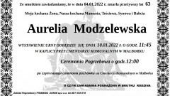 Zmarła Aurelia Modzelewska. Żyła 63 lata.