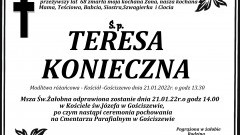 Zmarła Teresa Konieczna. Żyła 68 lat.