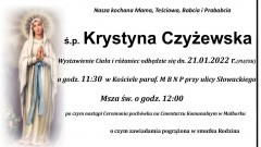 Zmarła Krystyna Czyżewska. Żyła 80 lat.