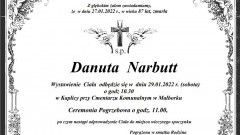 Zmarła Danuta Narbutt. Żyła 87 lat.
