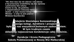 Kondolencje Dyrekcji i grona pedagogicznego Szkoły Podstawowej w Nowej&#8230;