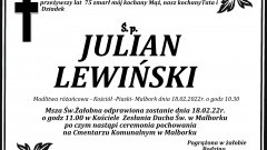 Zmarł Julian Lewiński. Żył 75 lat.