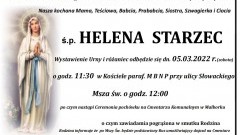 Zmarła Helena Starzec. Żyła 75 lat.