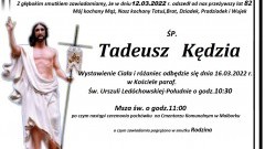 Zmarł Tadeusz Kędzia. Żył 82 lata.