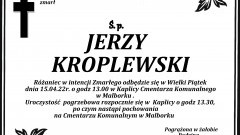 Zmarł Jerzy Kroplewski.