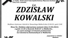 Zmarł Zdzisław Kowalski. Żył 78 lat.