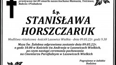 Zmarła Stanisława Horszczaruk. Żyła 89 lat. 