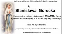 Zmarła Stanisława Górecka. Żyła 98 lat.
