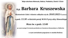 Zmarła Barbara Kruszewska. Żyła 87 lat.