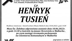 Zmarł Henryk Tusień. Żył 75 lat.