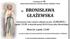 Zmarła Bronisława Głażewska. Miała 99 lat.