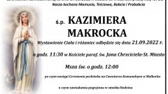 Zmarła Kazimiera Makrocka. Żyła 88 lat.