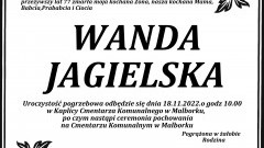Zmarła Wanda Jagielska. Żyła 77 lat.
