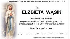 Zmarła Elżbieta Wąsik. Żyła 66 lat.