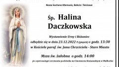 Zmarła Halina Daczkowska. Miała 70 lat.