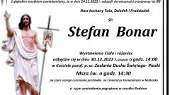 Zmarł Stefan Bonar. Miał 86 lat.