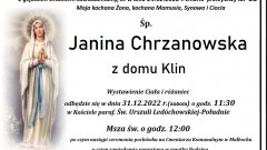 Zmarła Janina Chrzanowska. Żyła 65 lat.