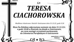 Zmarła Teresa Ciachorowska. Miała 85 lat.