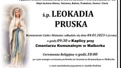 Zmarła Leokadia Pruska. Żyła 95 lat.