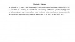 WÓJT GMINY MALBORK INFORMUJE O WYKAZIE NIERUCHOMOŚCI PRZEZNACZONYCH DO WYDZIERŻAWIENIA – 23.04-14.05.2015
