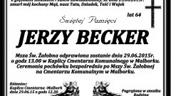 ZMARŁ JERZY BECKER. ŻYŁ 64 LATA.