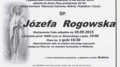 ZMARŁA JÓZEFA ROGOWSKA. ŻYŁA 93 LATA.