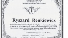 ZMARŁ RYSZARD RENKIEWICZ. ŻYŁ 75 LAT.