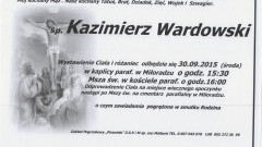 Zmarł Kazimierz Wardowski. Żył 57 lat.