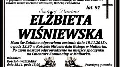 Zmarła Elżbieta Wiśniewska. Żyła 91 lat.