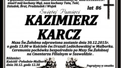 Zmarł Kazimierz Karcz. Żył 86 lat.