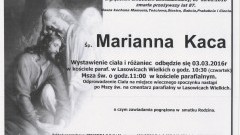 Zmarła Marianna Kaca. Żyła 87 lat.