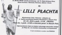 Zmarła Lillia Płachta. Żyła 73 lata.