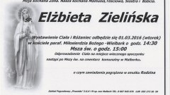 Zmarła Elżbieta Zielińska. Żyła 58 lat.