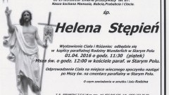 Zmarła Helena Stępień. Żyła 87 lat.