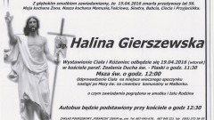 Zmarła Halina Gierszewska. Żyła 56 lat.