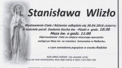 Zmarła Stanisława Wlizło. Żyła 81 lat.