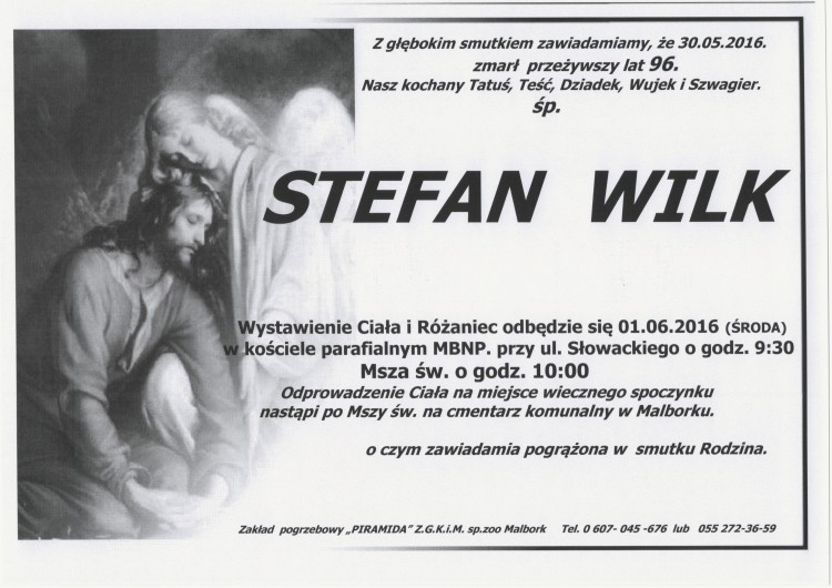 Zmarł Stefan Wilk. Żył 96 lat.