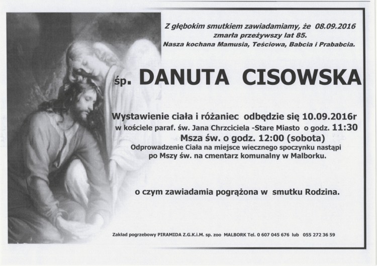 Zmarła Danuta Cisowska. Żyła 85 lat.