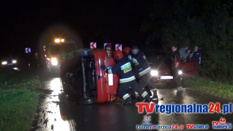 Dachowanie opla w Pietrzwałdzie. Deszcz, śliska nawierzchnia i nadmierna&#8230;