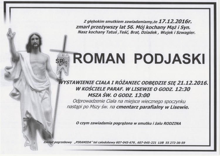 Zmarł Roman Podjaski. Żył 56 lat.