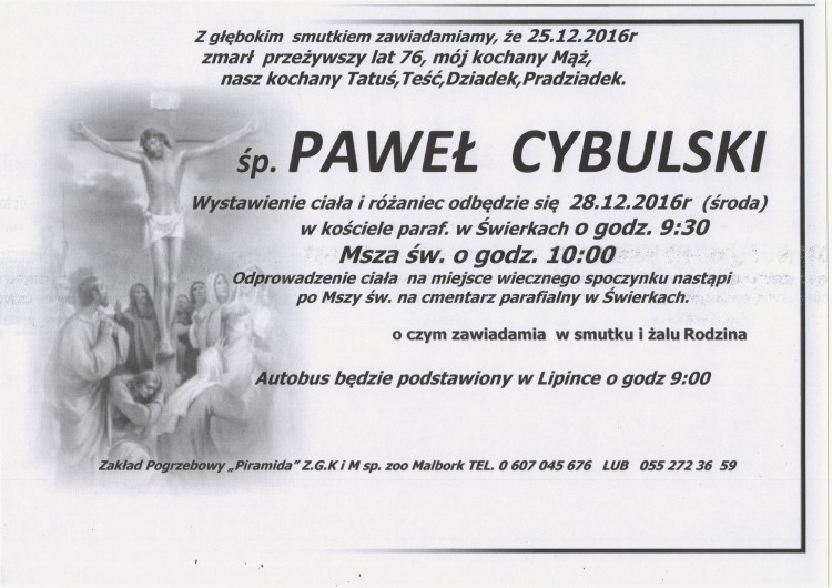 Zmarł Paweł Cybulski. Żył 76 lat.