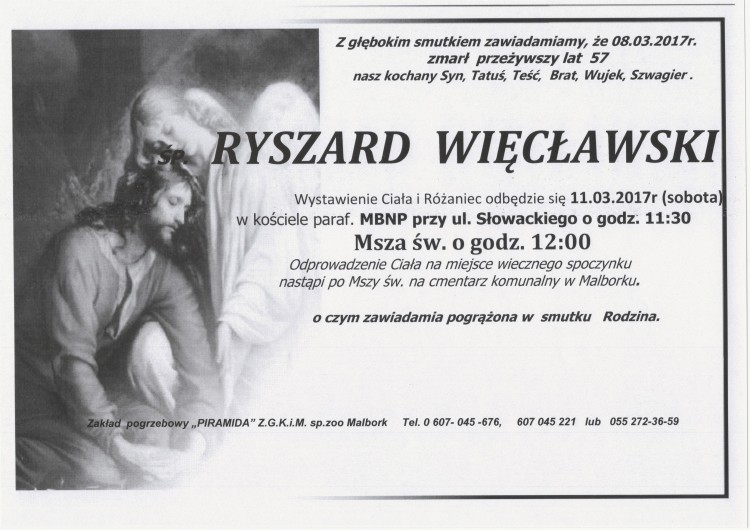 Zmarł Ryszard Więcławski. Żył 57 lat.