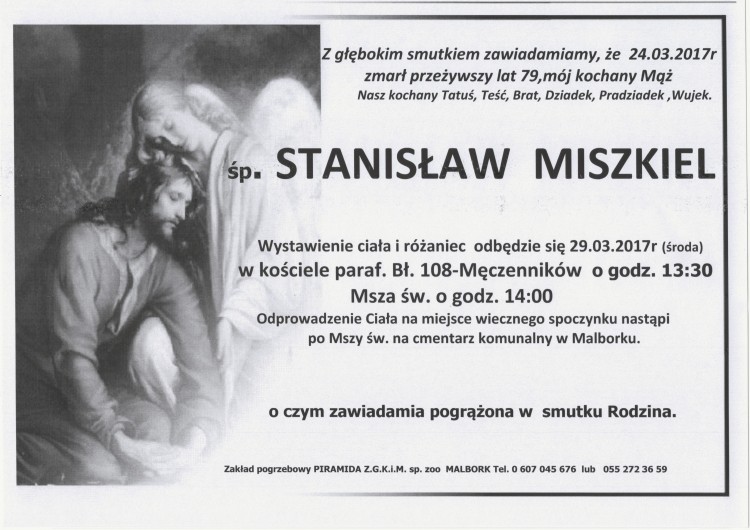 Zmarł Stanisław Miszkiel. Żył 79 lat.