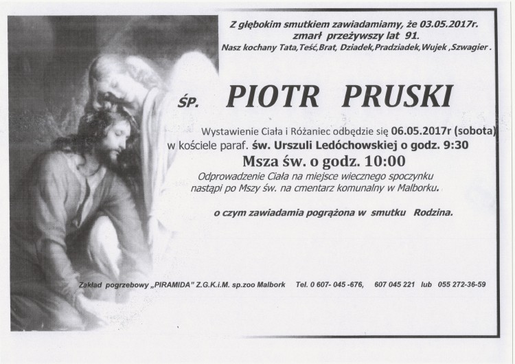 Zmarł Piotr Pruski. Żył 91 lat.