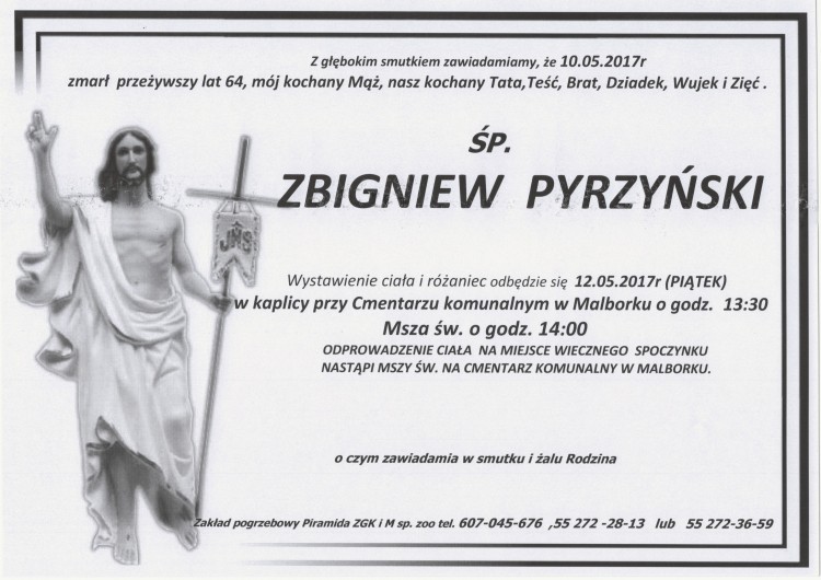 Zmarł Zbigniew Pyrzyński. Żył 64 lata.