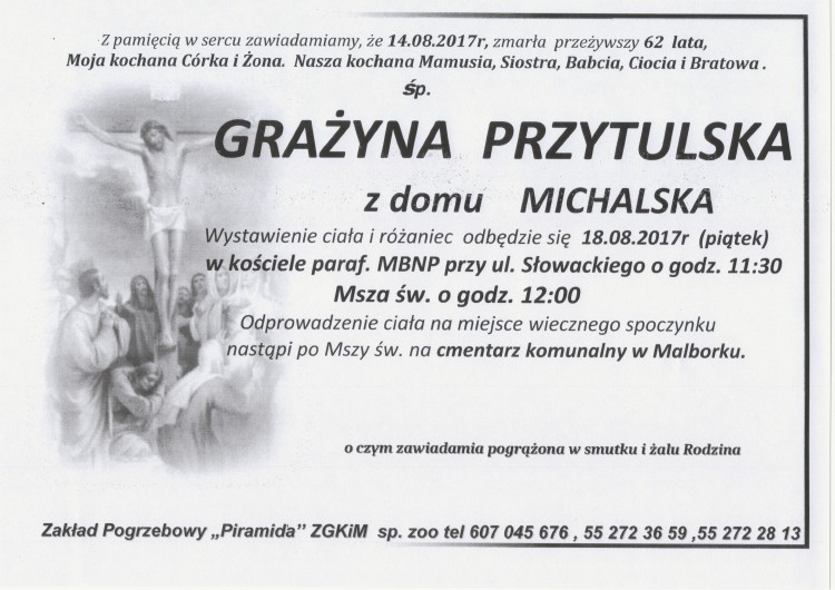 Zmarła Grażyna Przytulska. Żyła 62 lat.