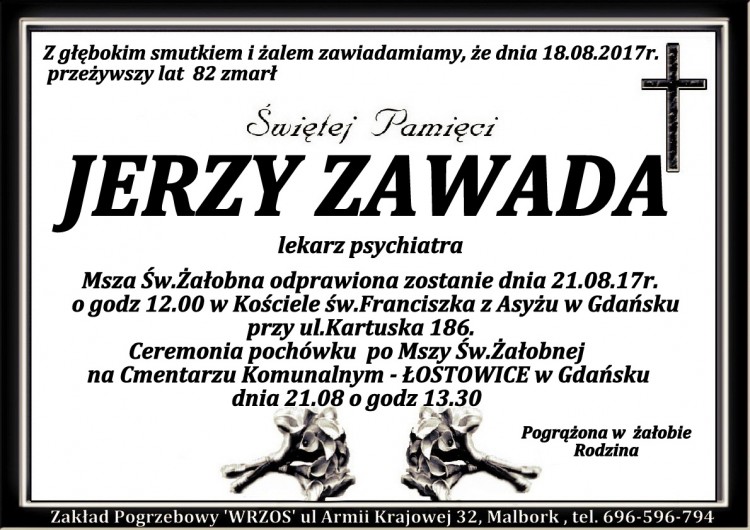 Zmarł Jerzy Zawada. Żył 82 lat.