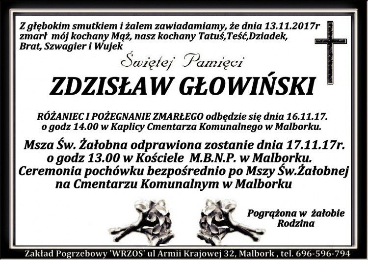 Zmarł Zdzisław Głowiński.
