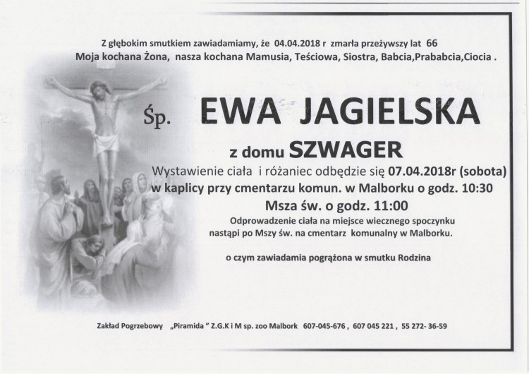 Zmarła Ewa Jagielska. Żyła 66 lat